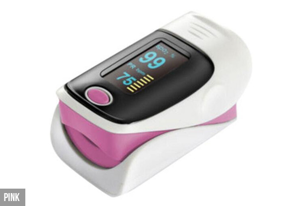 Fingertip Heart Rate Monitor with Pulse Oximeter - Five Colours Available