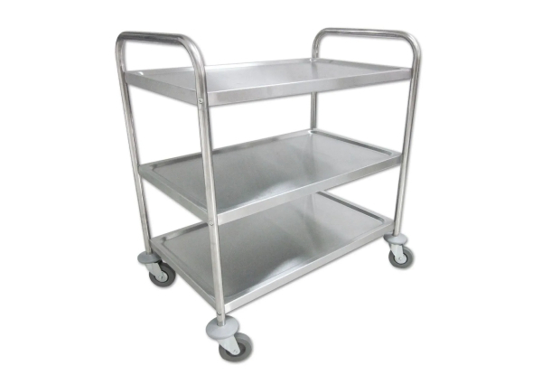 Two-Tier Stainless Steel Kitchen Trolley - Option for Three-Tier