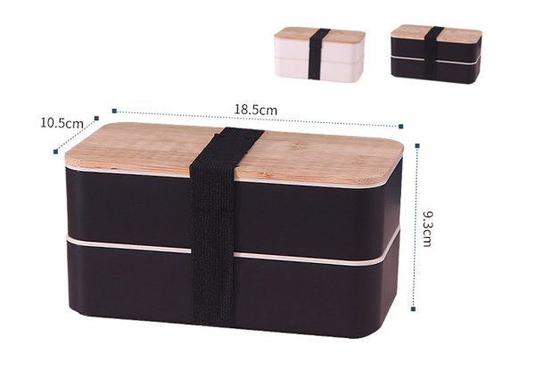 Two-Layer Leak-Proof Bento Box with Cutlery & Insulated Bag - Available in Two Colours & Option for Two