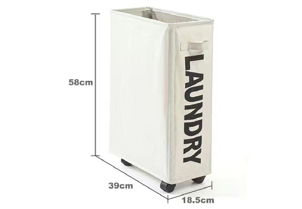 Foldable Washing Hamper with Four-Piece Wheels - Option for Four Colours & Two-Pack Available