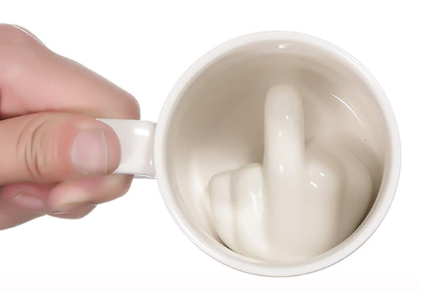 Novelty Ceramic 3D Middle Finger Coffee Mug