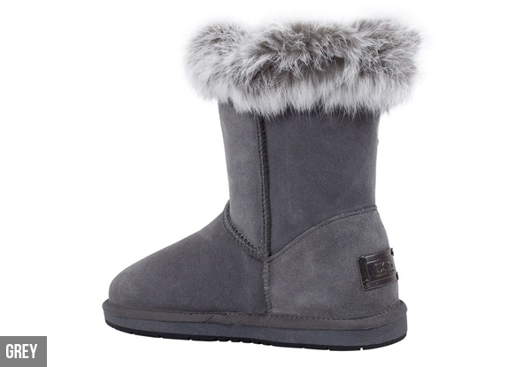 Auzland Women's 'Fame' Australian Sheepskin Fur Trim with Single Button UGG Boots - Three Colours Available