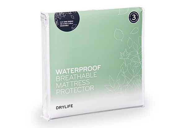 Drylife Water-Resistant Towelling Mattress Protector Range - 11 Options Available with Free Delivery