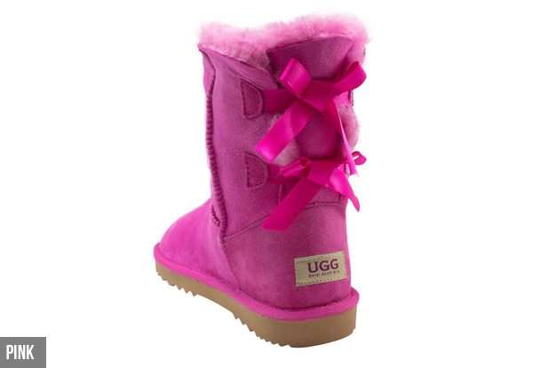 Women's Double Ribbon 3/4 Australian Sheepskin UGG Boots - Two Colours Available