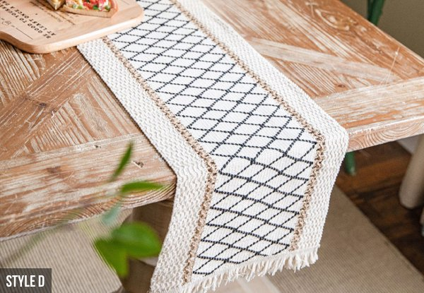 Cotton & Linen Weave Table Runner - Three Sizes & Four Styles Available