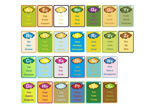26-Piece Water Colouring Learning Cards with Two-Piece Pens