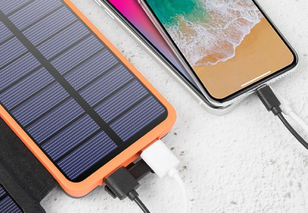 20000mAh Dual USB Solar Power Bank with LED Indicator & Flashlight