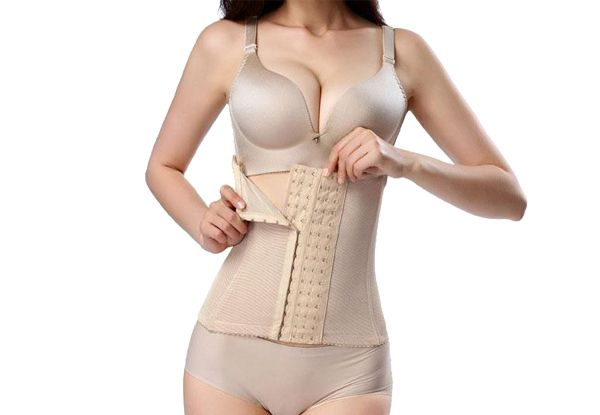 Women's Latex Waist Trainer Corset with Six-Row Hooks - Available in Two Colours & Nine Sizes