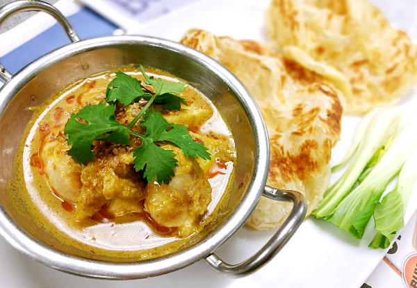 Kampong Chicken Curry with Two Roti Canai