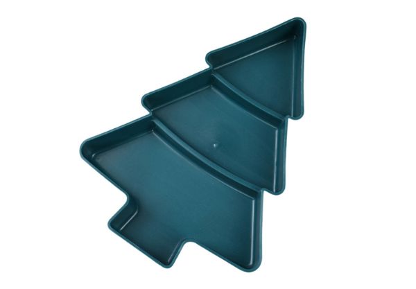 Christmas Tree Shaped Plate with Three Compartments - Four Colours Available