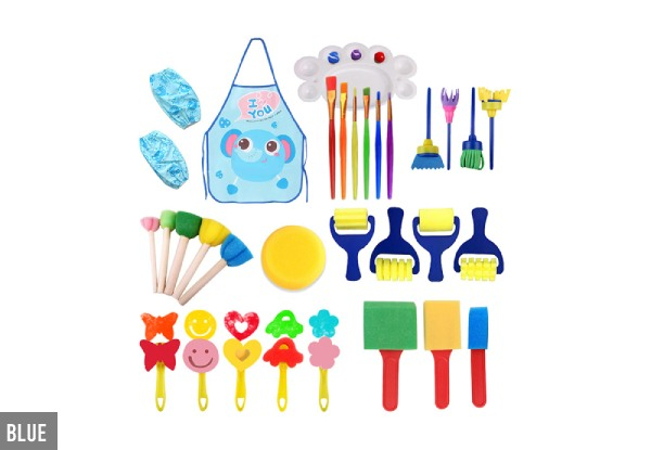 32-Piece DIY Kids Painting Tool Set - Two Colours Available & Option for Two