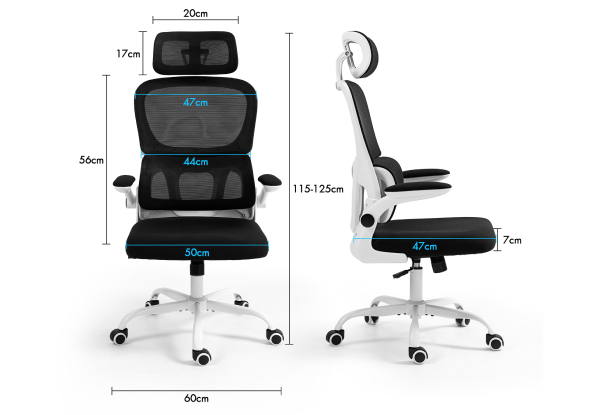 Black & White Ergonomic Mesh Office Chair with Lumbar Support