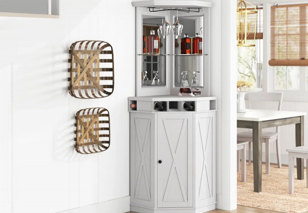 Mirror-Panelled Interior Wine Cabinet