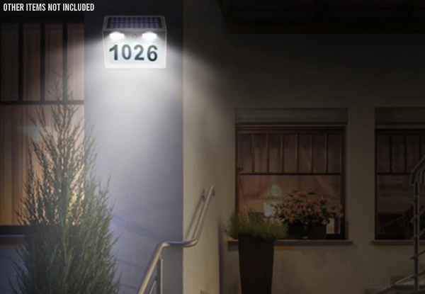 Solar-Powered LED House Number Plaque