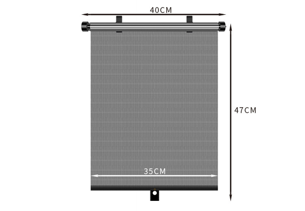 Pair of Car Side Window Sunshade Roller Blinds with Suction Cups - Option for Two Pairs