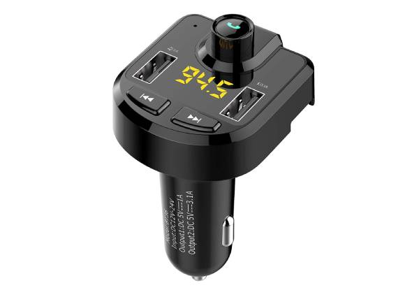 Bluetooth Car FM Transmitter with Dual USB Car Charging Ports