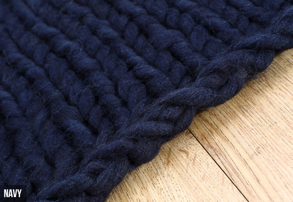 Chunky Knit Woollen Blanket - Four Colours Available with Free Delivery