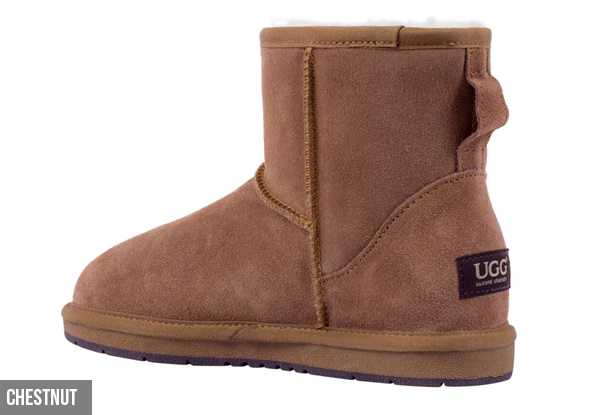 Ugg Auzland Sheepskin Water-Resistant Unisex Mini Suede Classic Boots - Available in Three Colours & 10 Sizes Available