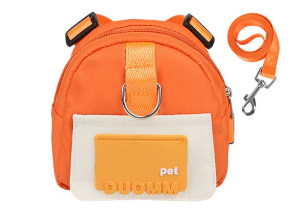 Adjustable Pet Snack Backpack Carrier with Harness - Available in Four Colours & Two Sizes