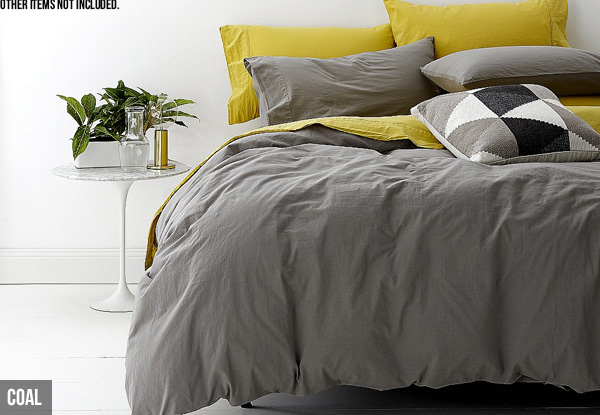 Park Avenue European Vintage-Washed 100% Cotton Quilt Cover Set - Three Sizes & Range of Colours Available with Free Delivery