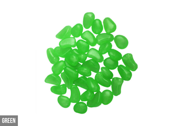100 Glow-in-The-Dark Pebbles - Six Colours Available with Free Delivery