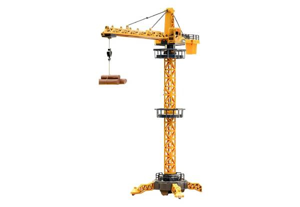 12-Channel Remote Control Giant Tower Crane Toy with LED Lights