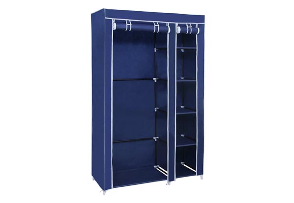 Portable Wardrobe with Zipped Doors - Two Colours Available