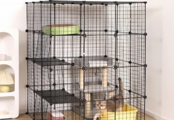 Four-Tier DIY Metal Cat Enclosure Cage