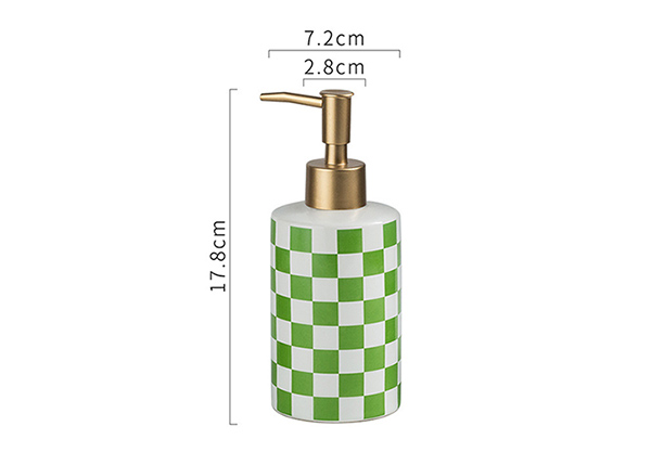 Checkered Pattern Refillable Ceramic Soap Dispenser - Four Colours Available