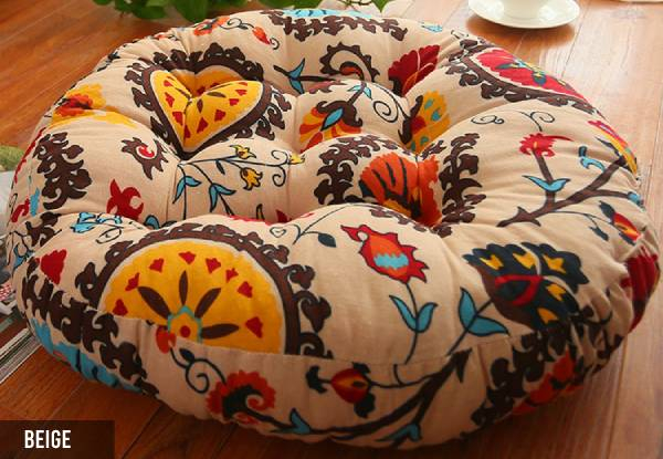 Bohemian Round Seat Cushion - Available in Four Colours & Two Sizes