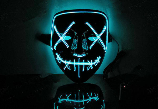 LED Costume Wire Light Mask Halloween - Four Colours Available