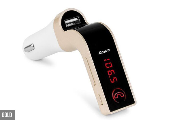 Bluetooth Car FM Transmitter with Cable - Three Colours Available with Free Metro Delivery