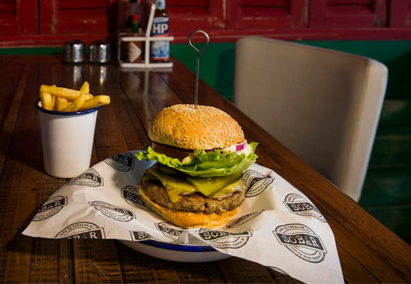 Burger & Fries Combo for One Person - Valid  Monday to Thursday
