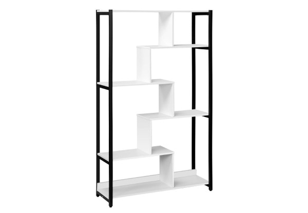 LUXSUITE Six-Tier Wooden Bookshelf