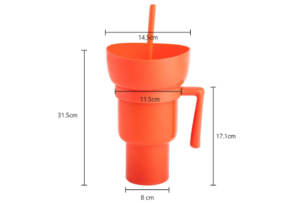 Reusable Dual Drink & Snack Cup - Nine Colours Available