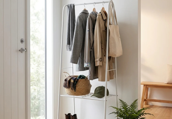 Entryway Clothes Rack Storage with Shelf