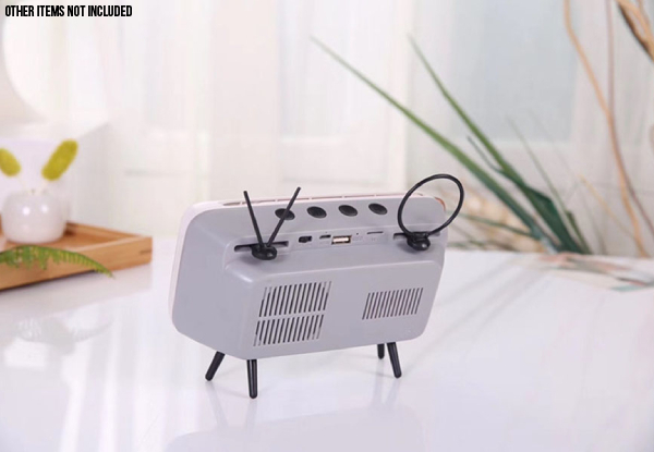 Two-in-One Retro Bluetooth Speaker & Mobile Phone Holder - Two Colours Available with Free Delivery