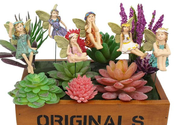 Six-Pieces Fairies Figurines for Pot Plants