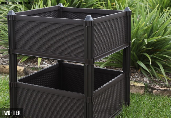 Single Square Garden Planter Box - Option for Two-Tier