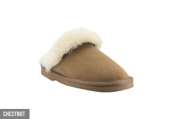 Comfort Me Women's Sheepskin Foldable Fur Trim UGG Scuffs - Three Colours & Six Sizes Available