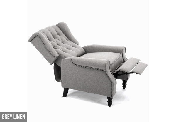 Grey Linen Reclining Chair