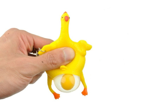 Funny Laying Chicken Keychain