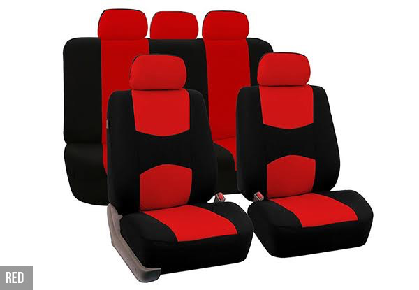 Nine-Piece Universal Car Seat Cover Set - Four Colours Available