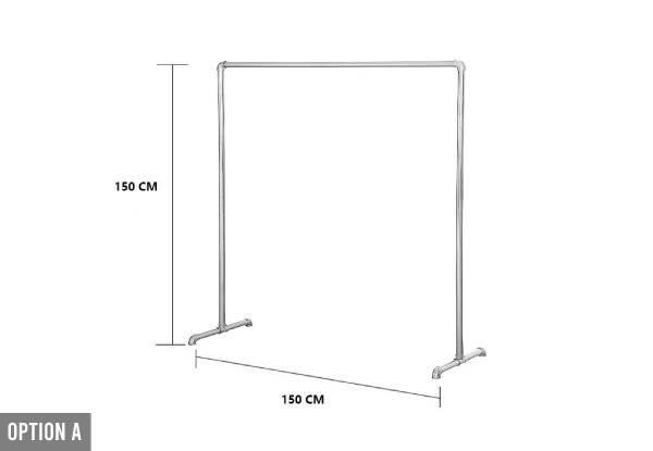 Industrial Freestanding Pipe Clothing Rack Range - Six Options Available