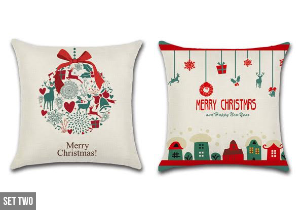 Set of Two Classic Christmas Cushion Covers