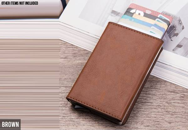 RFID Blocking Vintage Style Leather Card Holder with Zipper Coin Pocket - Five Colours Available