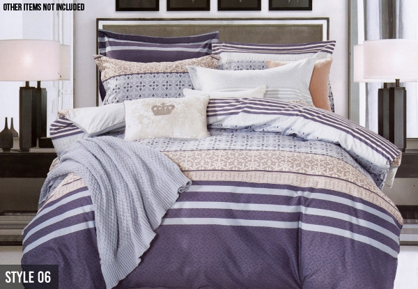 Three-Piece Reversible Duvet Cover Set - Two Sizes & Two Designs Available