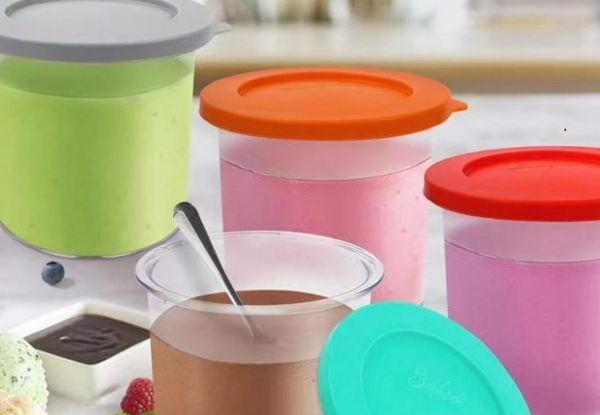 Four-Piece Cream Storage Jars Cream Pints Cup Storage Jars Compatible with Ninja NC299AM C300s Series