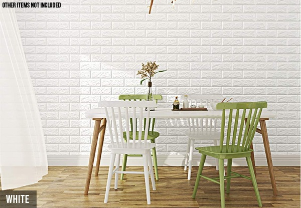 Two-Pack Brick Panel Wallpaper Sticker Sheets - Options for Five or 10 Packs & Two Colours Available