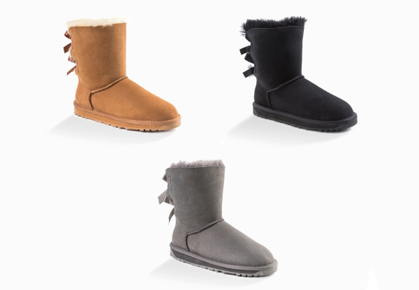 OZWEAR UGG Water-Resistant Classic Bailey Bow Boots - Three Colours & Six Sizes Available